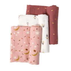 Moulin Roty Set de 3 langes imprimés Après la pluie
