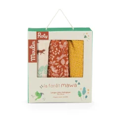 Moulin Roty Set de 3 langes imprimés La forêt Mawa Multicolore