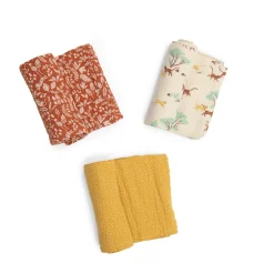 Moulin Roty Set de 3 langes imprimés La forêt Mawa Multicolore