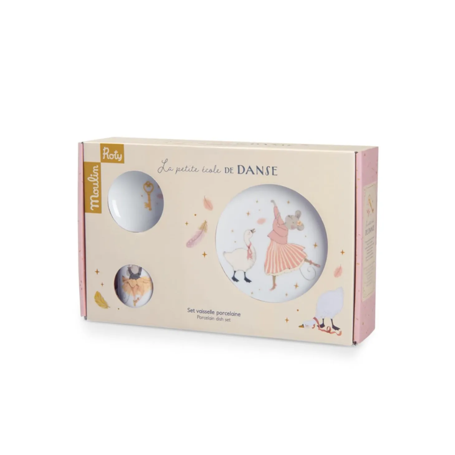 Moulin Roty Set vaisselle La petite école de danse Blanc/Rose
