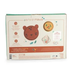 Moulin Roty Set vaisselle silicone La forêt Mawa Marron/ ocre/ beige