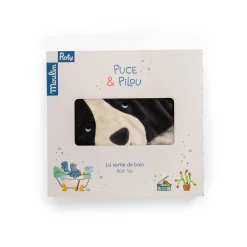 Moulin Roty Sortie de bain Puce & Pilou Gris/Crème