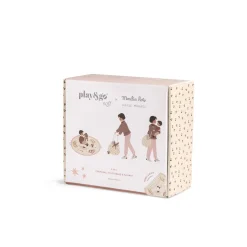 Moulin Roty Tapis de jeu / sac de rangement Après la pluie Rose/Crème
