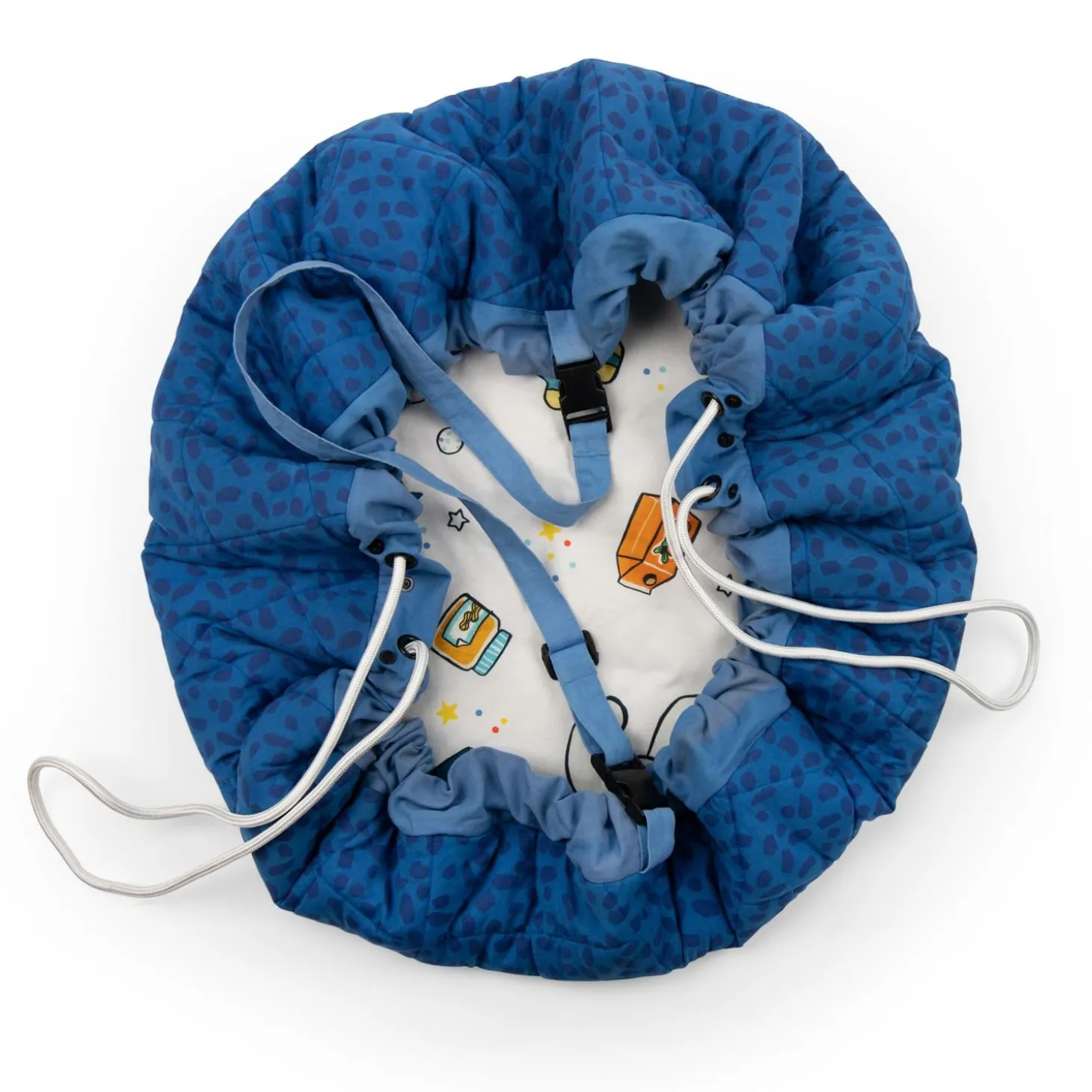 Moulin Roty Tapis de jeu /sac de rangement soft Puce & Pilou Bleu Et Blanc
