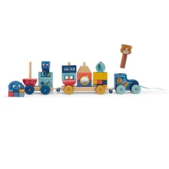 Moulin Roty                    Train roller à tirer Puce & Pilou    Multicolore
