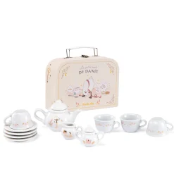 Moulin Roty Valise dînette thé porcelaine La petite école de danse Crème/rose