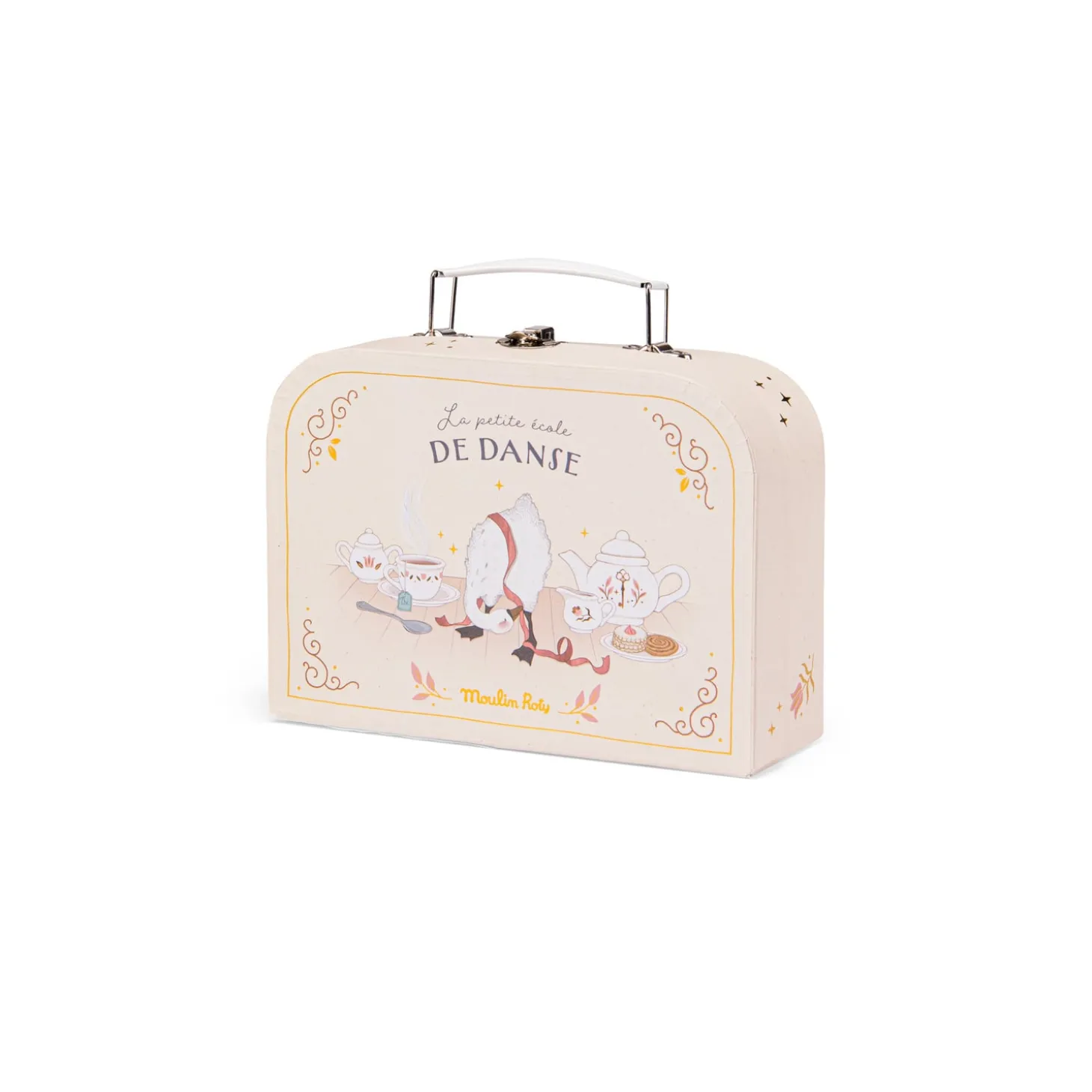 Moulin Roty Valise dînette thé porcelaine La petite école de danse Crème/rose