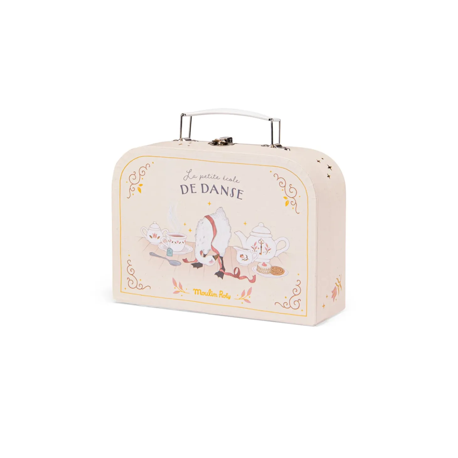 Moulin Roty Valise dînette thé porcelaine La petite école de danse Crème/rose