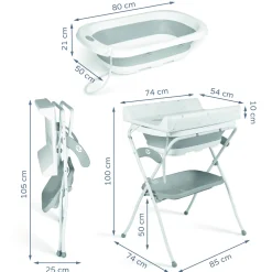 MS Innovaciones                    Baignoire pliant avec des jambes Zoe + coussin    Gris