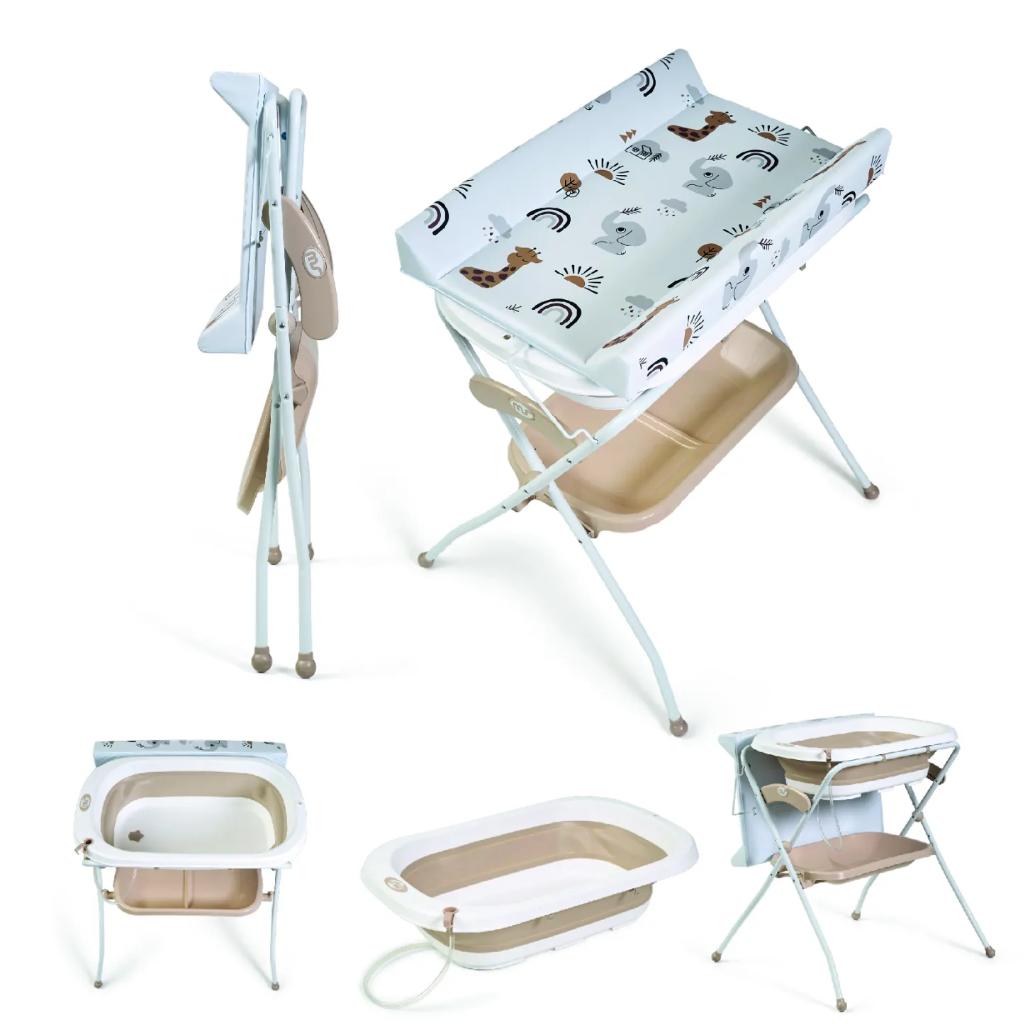 MS Innovaciones Baignoire pliant avec des jambes Zoe + coussin Beige