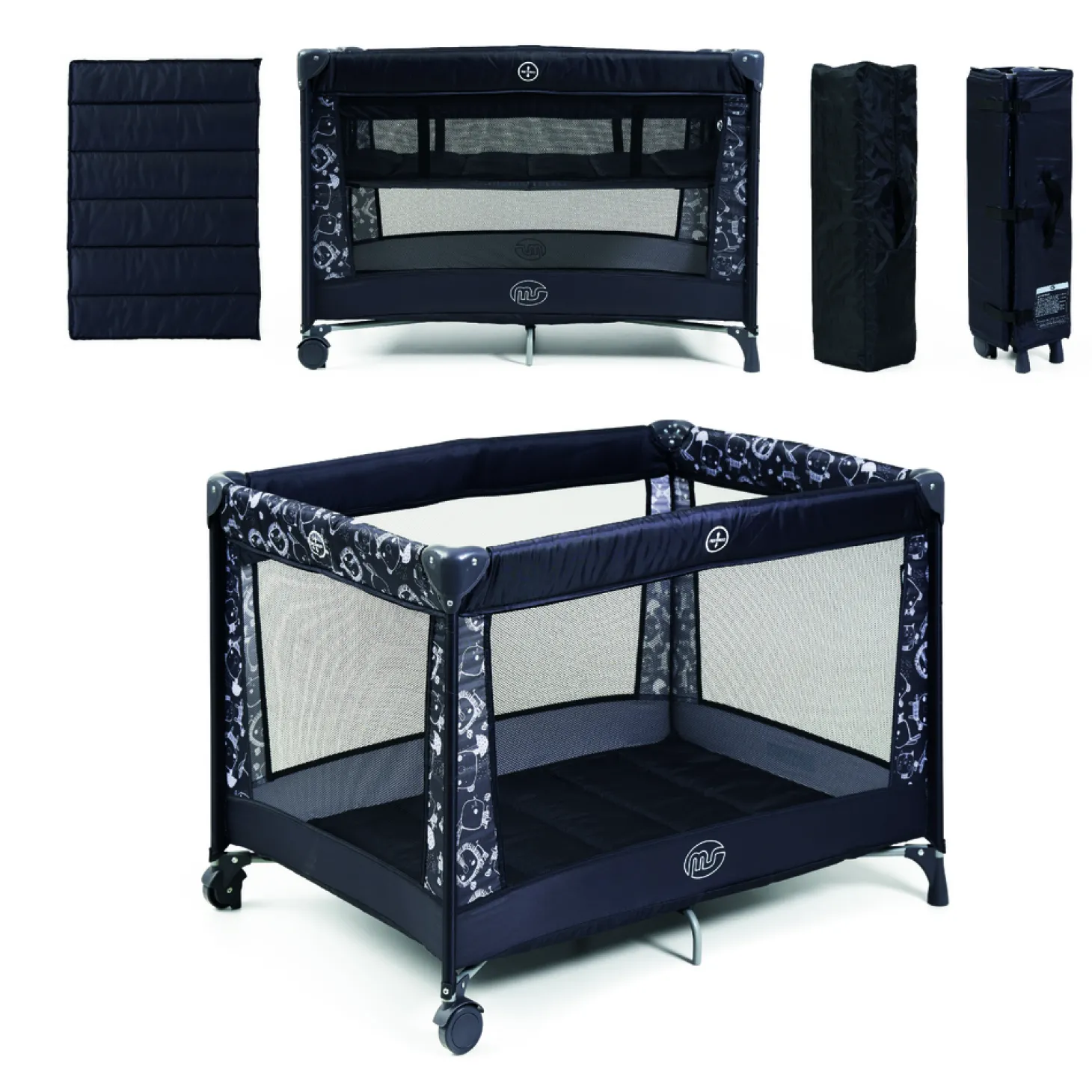 MS Innovaciones Berceau double hauteur Kunni Noir