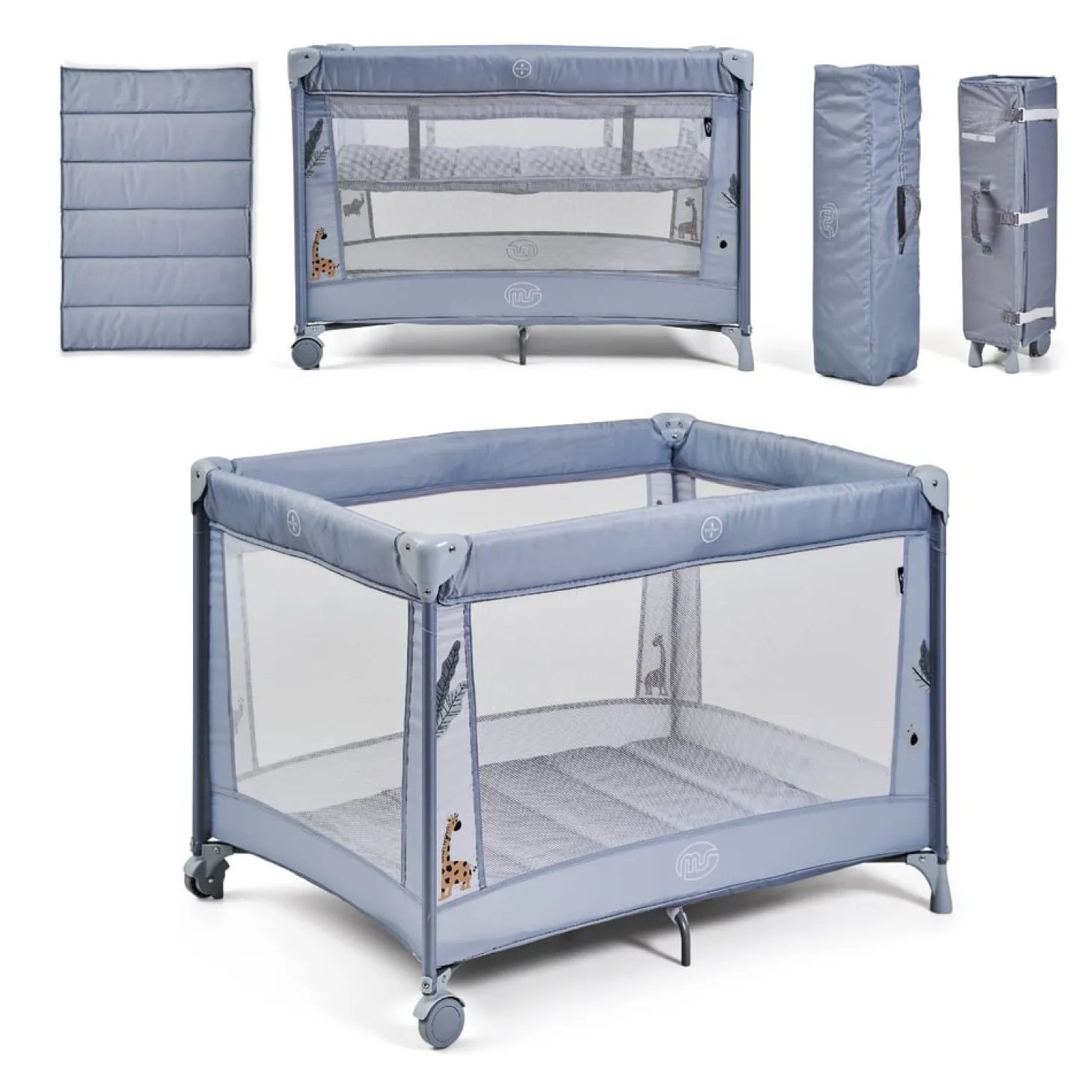 MS Innovaciones Berceau double hauteur Kunni Bleu