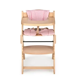 MS Innovaciones Chaise haute Full plus pliant naturel coussin Rose/Marron