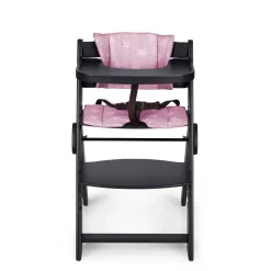 MS Innovaciones Chaise haute Full plus pliant naturel coussin Rose/Noir