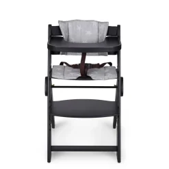 MS Innovaciones Chaise haute Full plus pliant naturel coussin Gris/Noir