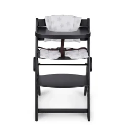 MS Innovaciones Chaise haute Full plus pliant naturel coussin Blanc/Noir