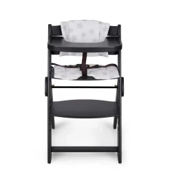MS Innovaciones                    Chaise haute Full plus pliant naturel coussin    Blanc/Noir