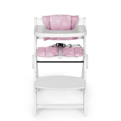 MS Innovaciones Chaise haute Full plus pliant coussin Blanc/ Coussin Rose