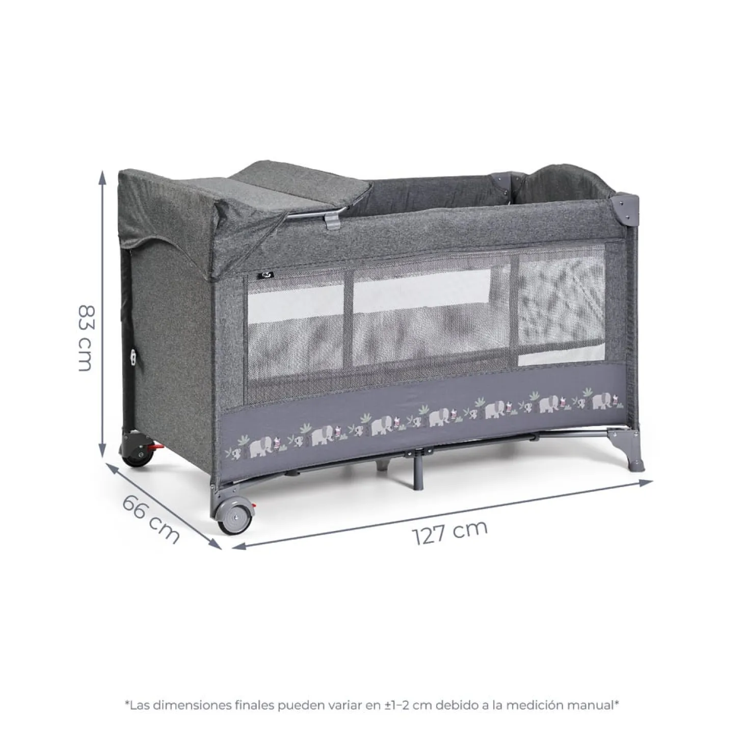 MS Innovaciones Lit de voyage Safari Oxford Cododo Gris