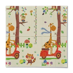 MS Innovaciones Tapis de jeu trendy girafe Girafe Multicolore 120x120 cm