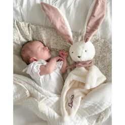 MY HUMMY                    Doudou Lapin 5en1 mechanisme +bouillote + Appli bluethoot    Ecru-Rose