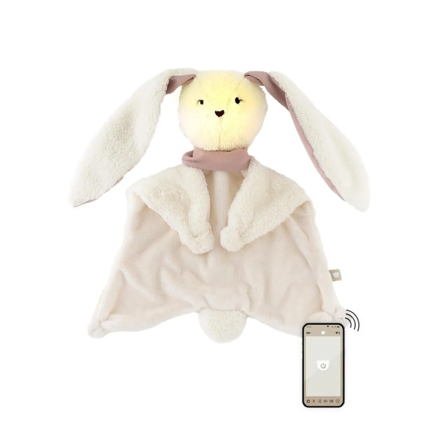 MY HUMMY Doudou Lapin 5en1 mechanisme + Appli bluethoot Ecru-Rose