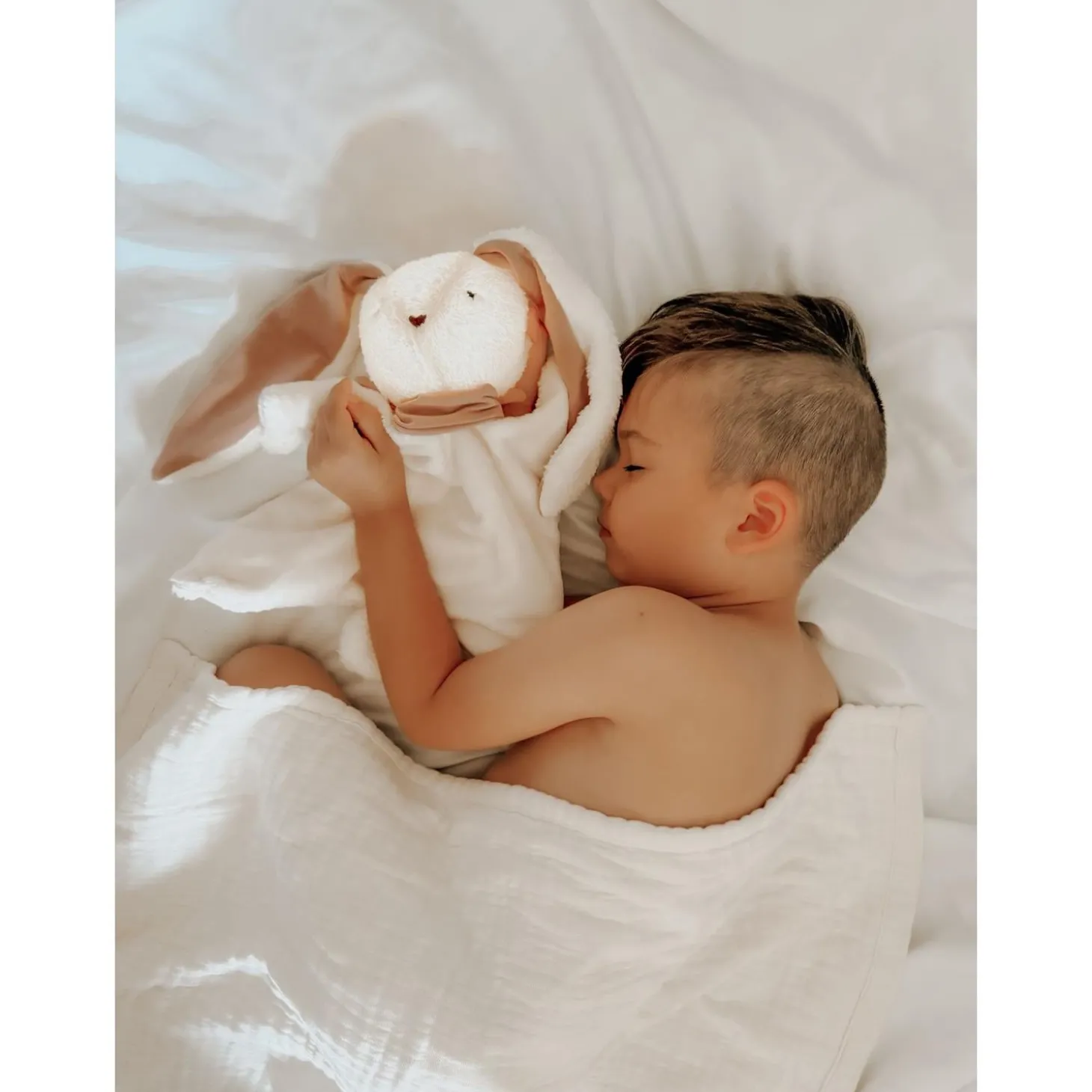 MY HUMMY Doudou Lapin 5en1 mechanisme + Appli bluethoot Ecru-Rose