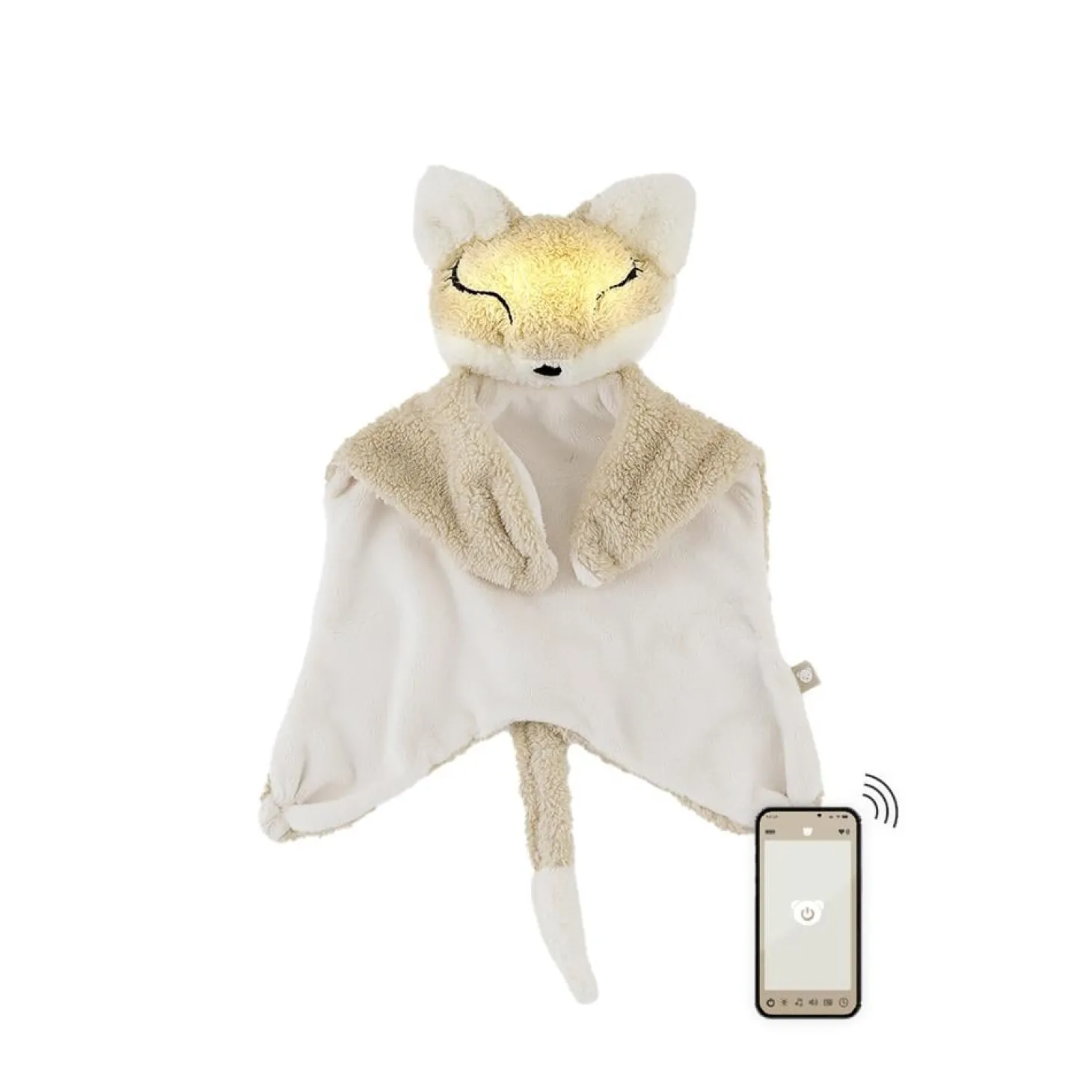 MY HUMMY Doudou renard mechanisme + appli bluethoot Ecru-Beige