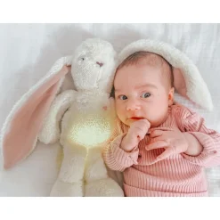 MY HUMMY Peluche Lapin 5en1 Duo avec Bouillote Ecru-Rose
