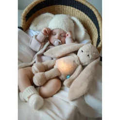 MY HUMMY Peluche Lapin Mecanisme + Bouillote + Appli Bluethoot Beige