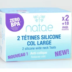 Natae                    Tétine silicone Nataé déb 3 + liquide épais    18 mois+
