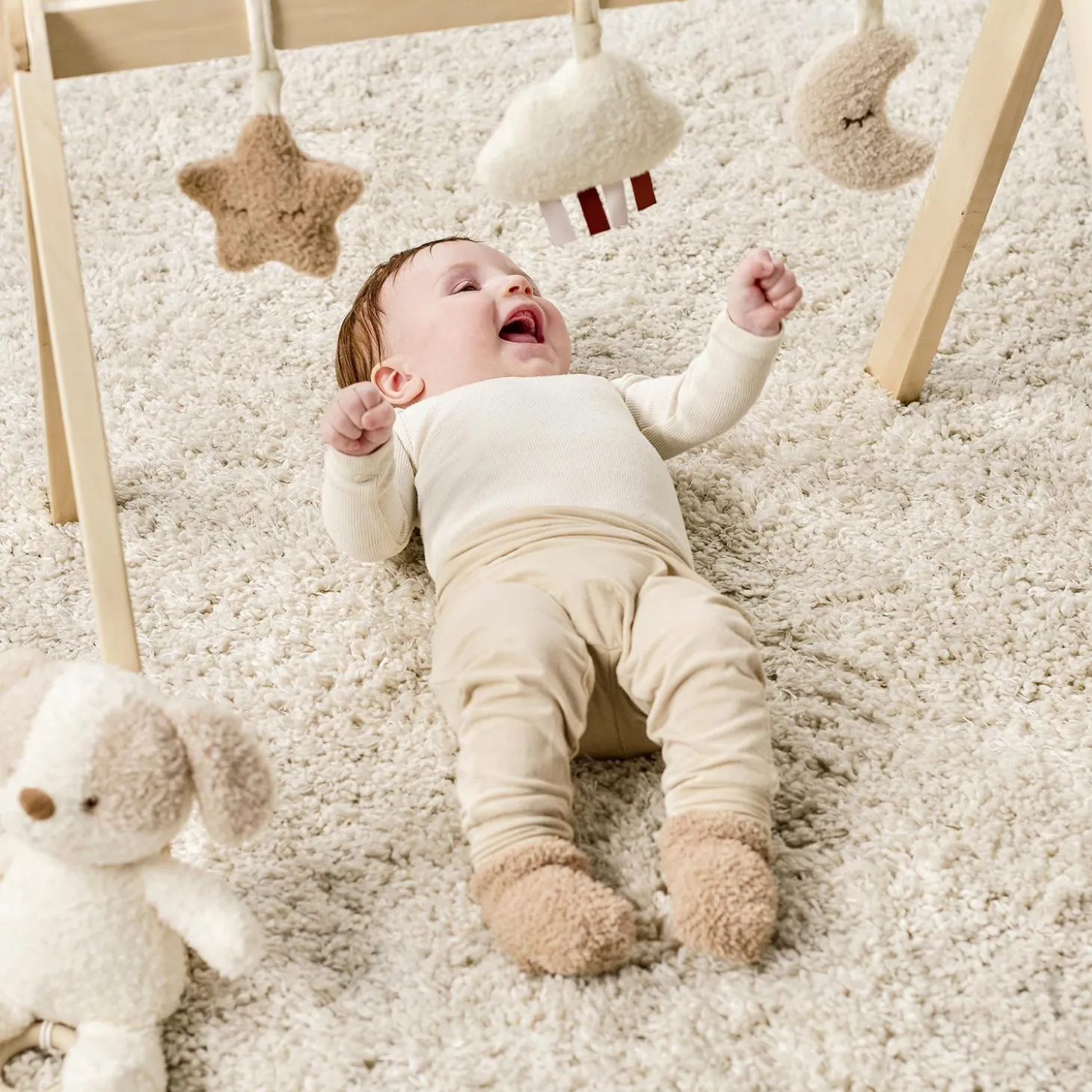 Nattou Arches en bois avec jouets à Suspendre Teddy Bois/ Naturel