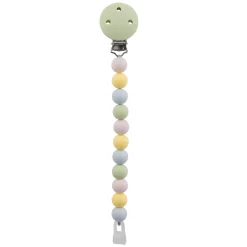 Nattou                    Attache tétine silicone perles    Vert