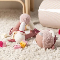 Nattou Balle d'éveil velours Lapidou Rose poudré