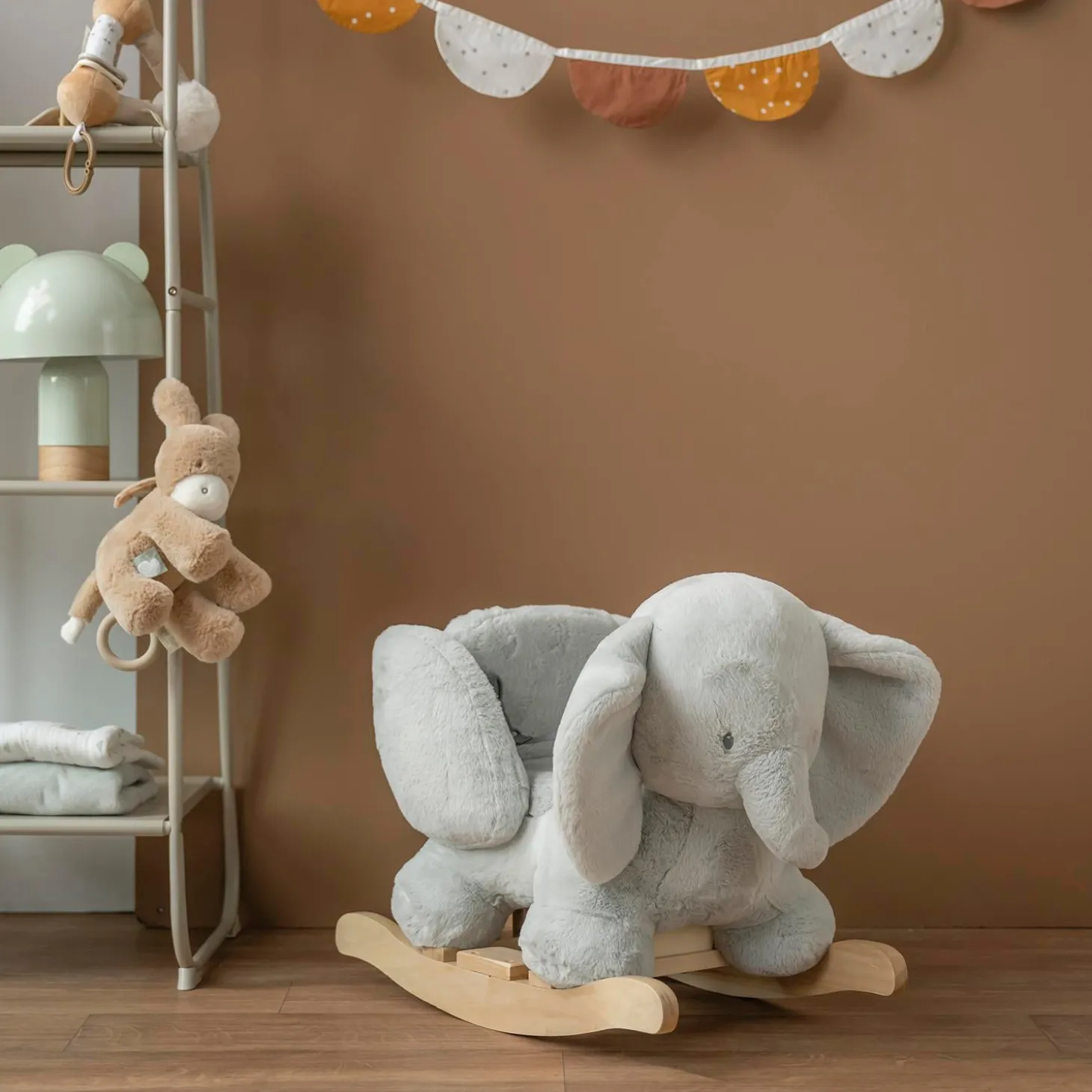Nattou Bascule Loulou Éléphant Vert tilleul