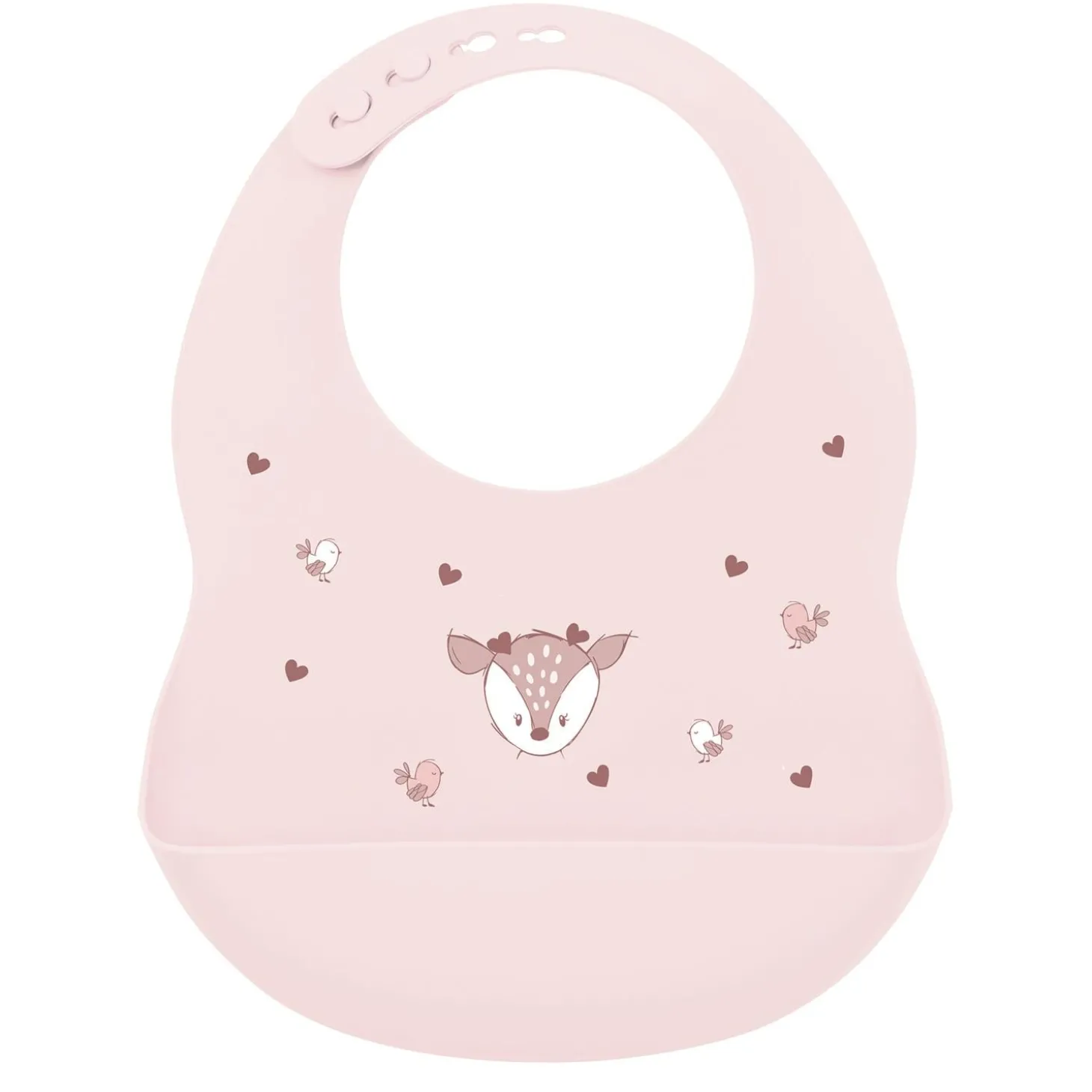 Nattou Bavoir imprimé biche Silicone Rose