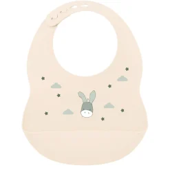 Nattou                    Bavoir imprimé âne Silicone    Sable