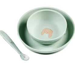 Nattou Coffret repas 3 pcs lapin Silicone Vert