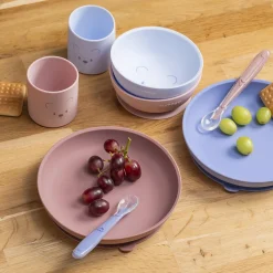 Nattou Coffret repas 4 pcs ourson Silicone Rose
