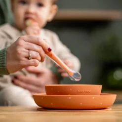 Nattou                    Coffret repas 3 pièces silicone    Terracotta/Étoile