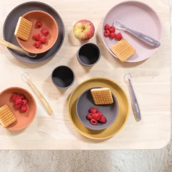 Nattou                    Coffret repas silicone 2 pc Assiette et cuillère    Gris