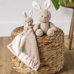 Nattou Doudou Câlin Couverture Lapin Bouclette Teddy Beige
