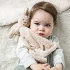 Nattou                    Doudou Câlin Couverture Lapin Bouclette Teddy    Beige