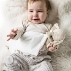 Nattou Doudou Câlin/Couverture Éléphant Fanfan Blanc Crème