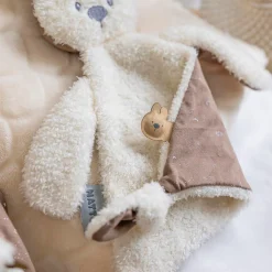 Nattou Doudou Lapidou Teddy triangle Glow Blanc