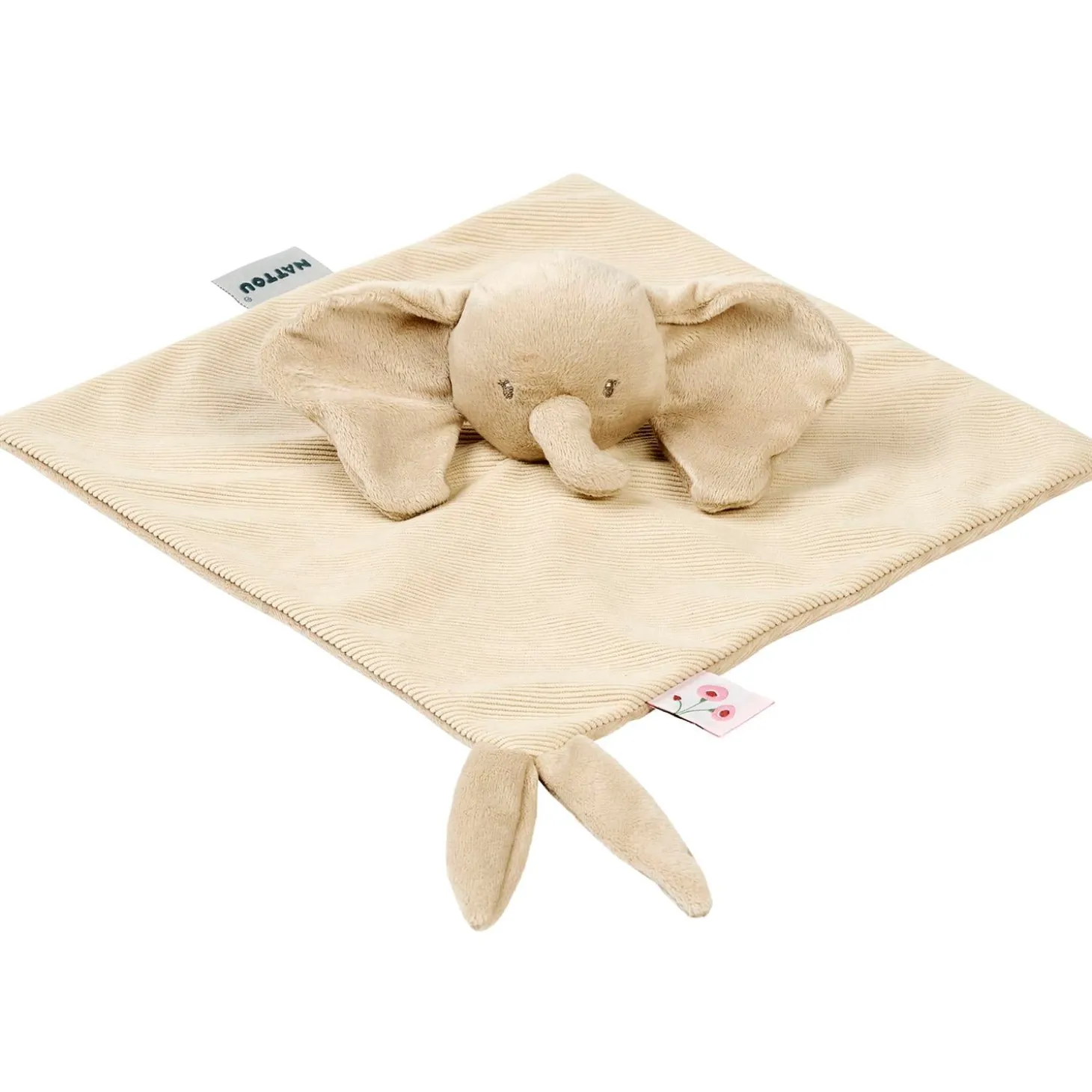 Nattou Doudou Éléphant Velours Côtelé Fanfan Sable