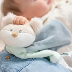 Nattou Doudou renard Flo Vert-Bleu