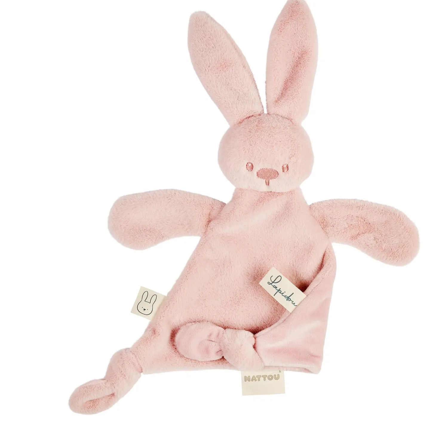 Nattou Doudou triangle Toudous Lapidou Rose poudré