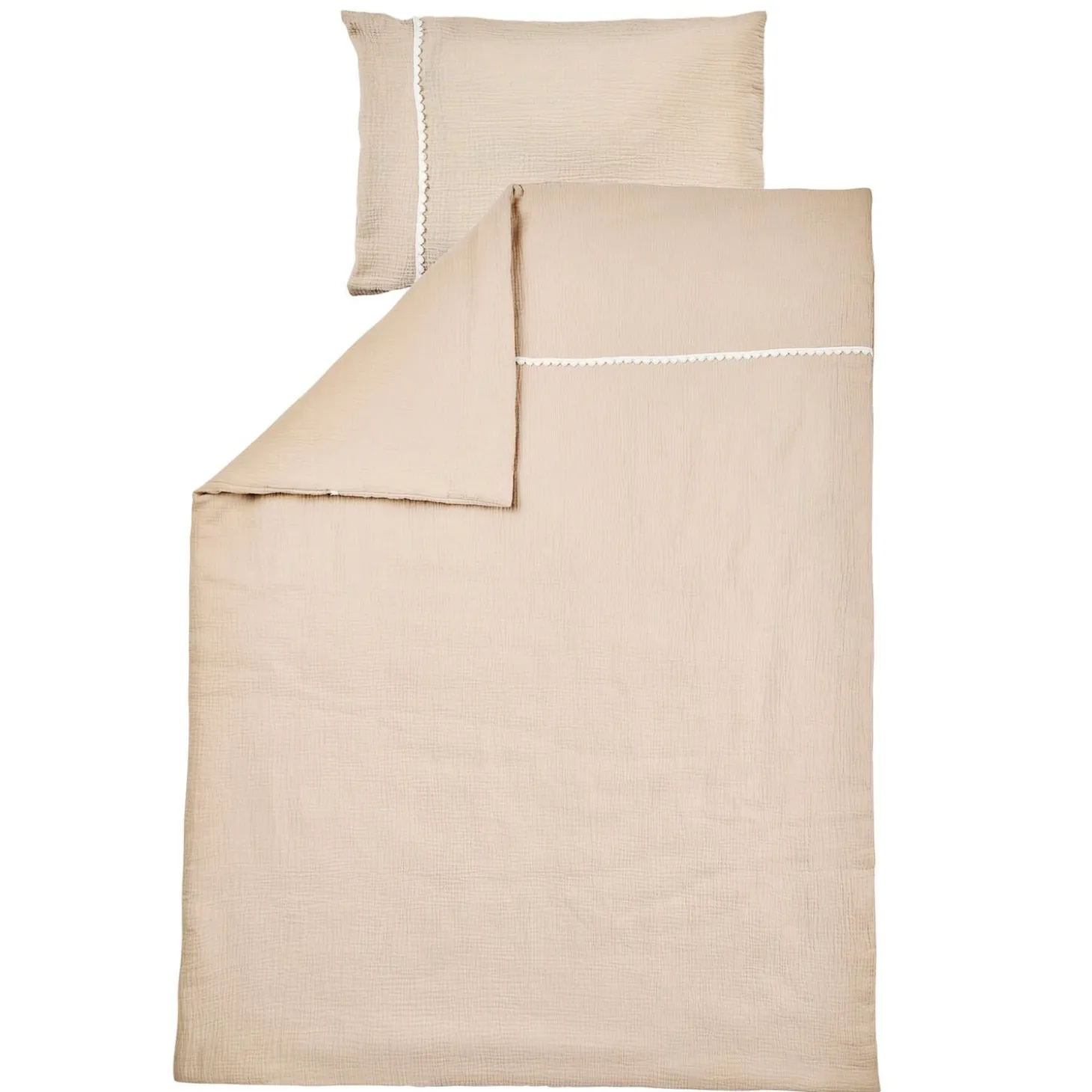 Nattou Housse de Couette avec Taie Gaze de Coton Fanfan Sable 100x140 cm
