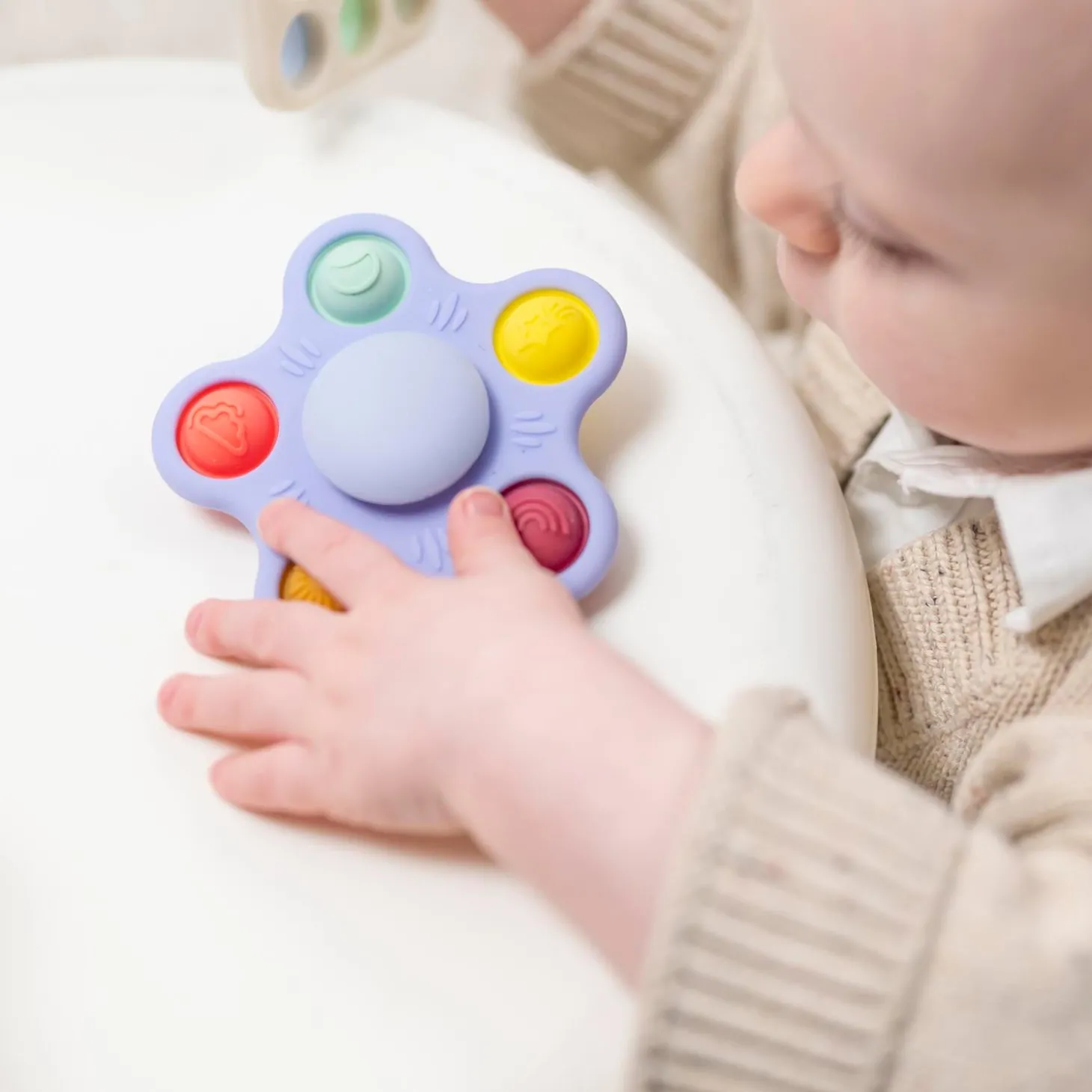 Nattou Jouet Spinner pop it Silicone Mauve